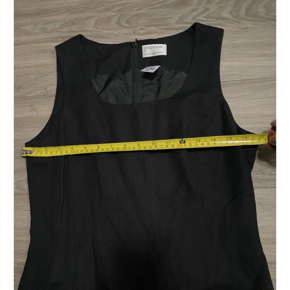 Women's PREVIEW COLLECTION BLACK SLEEVELESS DRESS Size 10 MIDI Chic - Picture 6 of 15